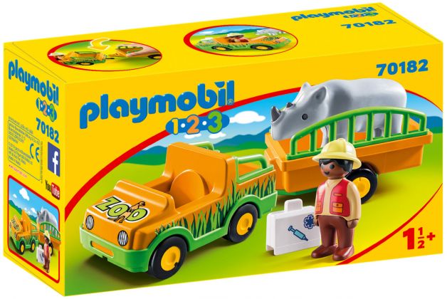 PLAYMOBIL 123 70182 Vétérinaire avec véhicule et rhinocéros