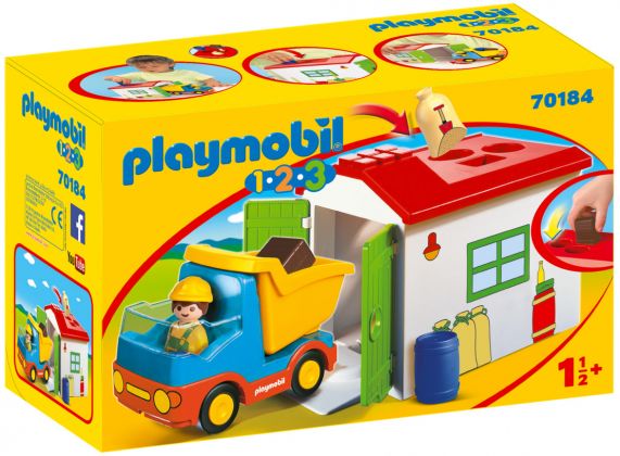 PLAYMOBIL 123 70184 Ouvrier avec camion et garage