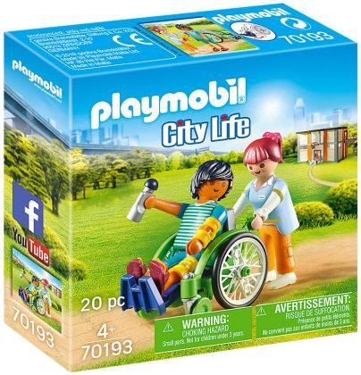 PLAYMOBIL City Life 70193 Patient en fauteuil roulant