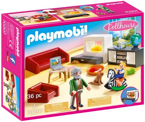 PLAYMOBIL Dollhouse 70207 Salon avec cheminée