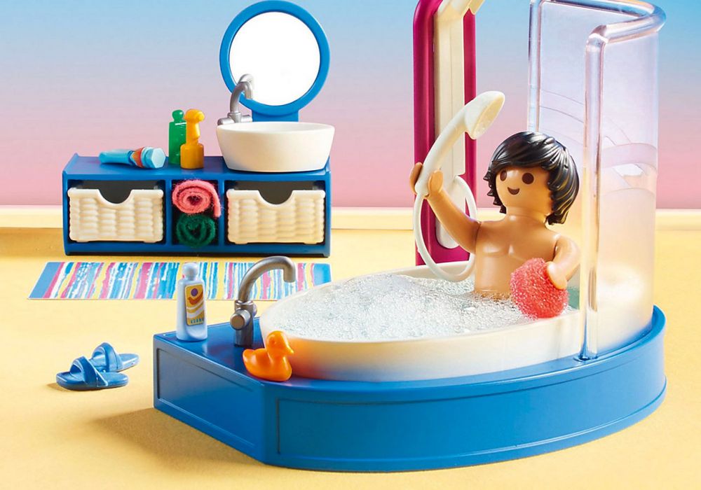 Playmobil Dollhouse 5330 pas cher, Salle de bains avec baignoire et  pare-douche