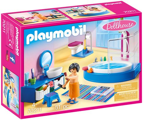 PLAYMOBIL Dollhouse 70211 Salle de bain avec baignoire