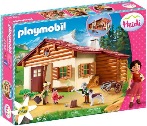 PLAYMOBIL Heidi 70253 Heidi avec grand-père et chalet