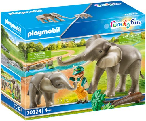 PLAYMOBIL Family Fun 70324 Eléphants et soigneur