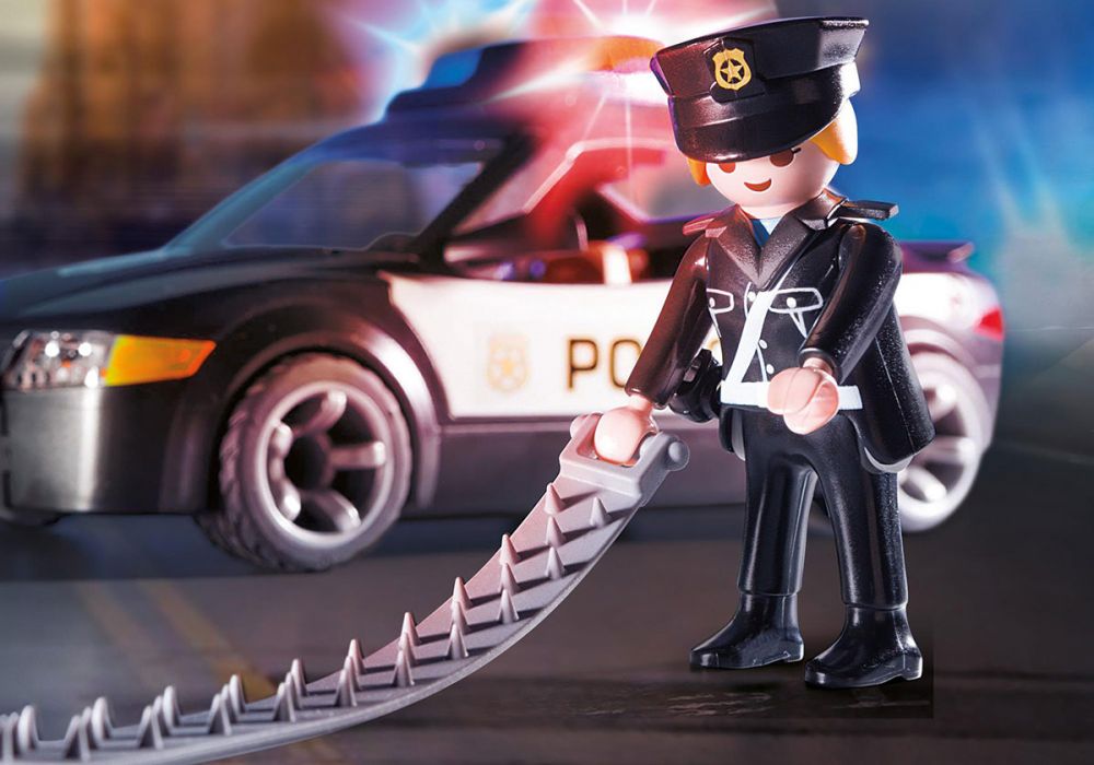 Playmobil City Action 70326 pas cher, Poste de police avec hélicoptère et  voiture