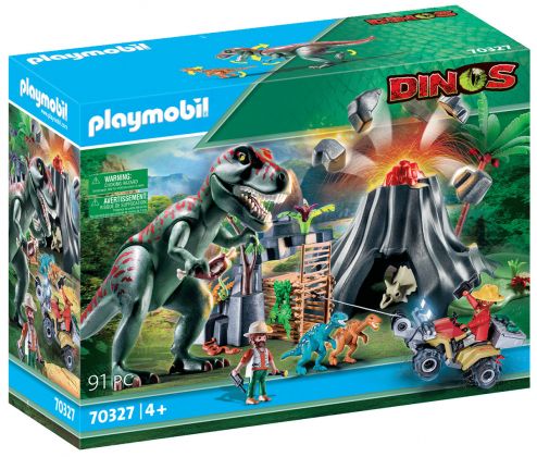 PLAYMOBIL Dinos 70327 Île volcan avec tyrannosaure