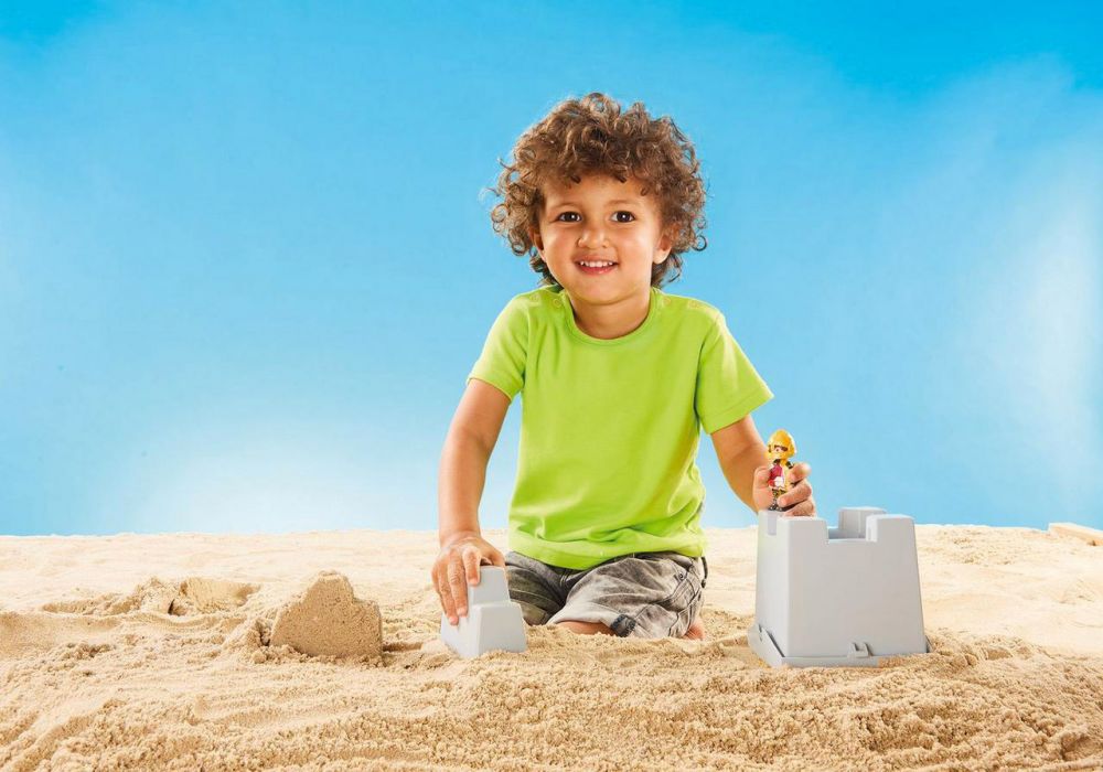 Playmobil 1.2.3 sand - 70340 - château chevalier des sables PLAYMOBIL Pas  Cher 