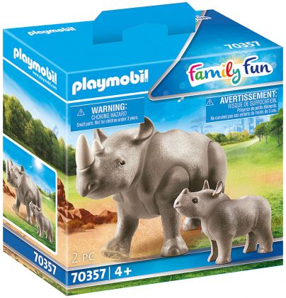 PLAYMOBIL Family Fun 70357 Rhinocéros et son petit