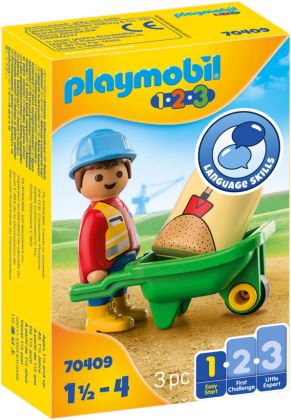 PLAYMOBIL 123 70409 Ouvrier avec brouette