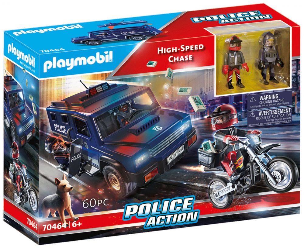 Playmobil City Action – Starter Pack Motard de police et voleur – 70502 –  Janîmes