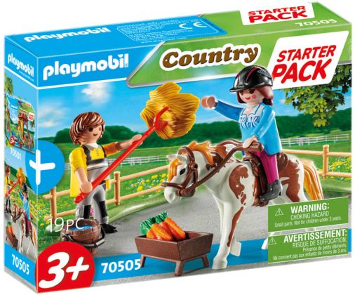 PLAYMOBIL Country 70505 Starter Pack Cavalière et palefrenier