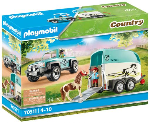 PLAYMOBIL Country 70511 Voiture et van pour poney