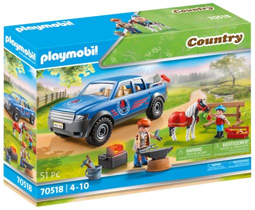 PLAYMOBIL Country 70518 Maréchal-ferrant et véhicule