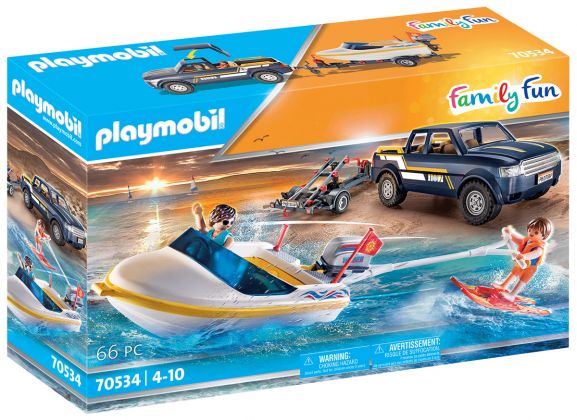 PLAYMOBIL Family Fun 70534 Véhicule tout-terrain et bateau