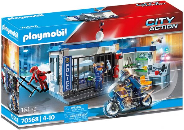 PLAYMOBIL City Action 70568 Police Poste de police et cambrioleur