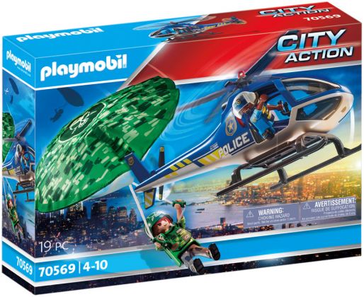 PLAYMOBIL City Action 70569 Hélicoptère de police et parachutiste