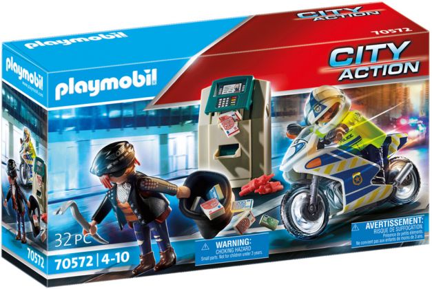 PLAYMOBIL City Action 70572 Policier avec moto et voleur