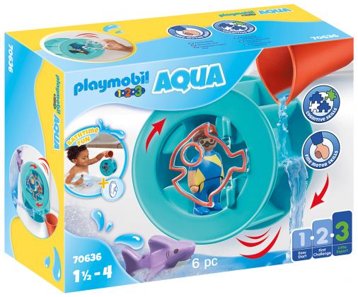 PLAYMOBIL 123 70636 Roue aquatique avec bébé requin