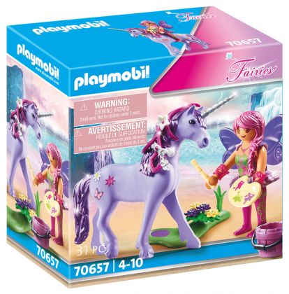 PLAYMOBIL Fairies 70657 Fée des arts avec Licorne