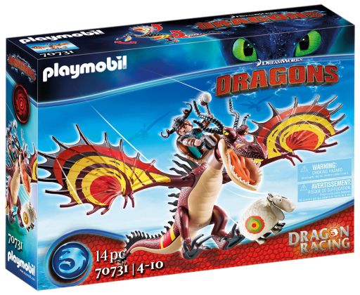 PLAYMOBIL Dragons (DreamWorks) 70731 Dragon Racing : Rustik et Krochefer