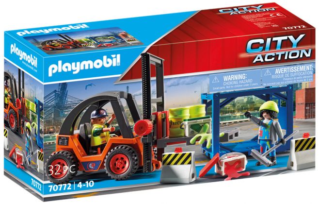 PLAYMOBIL City Action 70772 Chariot élévateur avec cargaison