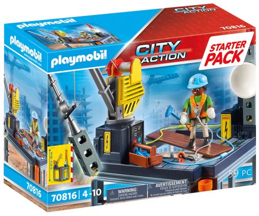 PLAYMOBIL City Action 70816 Starter Pack - Plateforme de construction