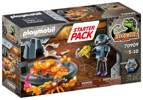 PLAYMOBIL Dino Rise 70909 Starter Pack Agent avec Scorpion de feu