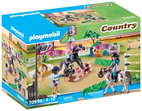 PLAYMOBIL Country 70996 Parcours d'obstacles avec chevaux