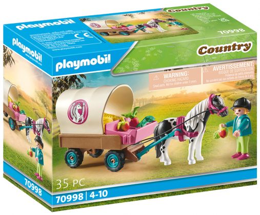 PLAYMOBIL Country 70998 Carriole avec enfant et poney