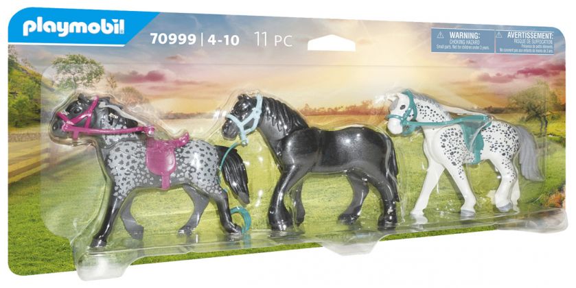 PLAYMOBIL Country 70999 3 Chevaux : Frison, Knabstrupper et Andalou