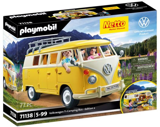 PLAYMOBIL Volkswagen 71138 Volkswagen T1 Camping Bus - Jaune - Edition 2 (Édition spéciale Netto)