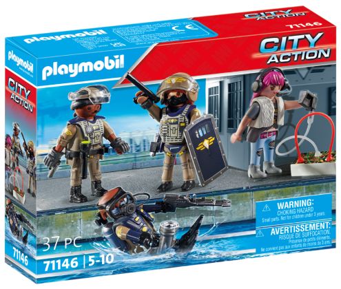 PLAYMOBIL City Action 71146 Equipe des forces spéciales avec bandit