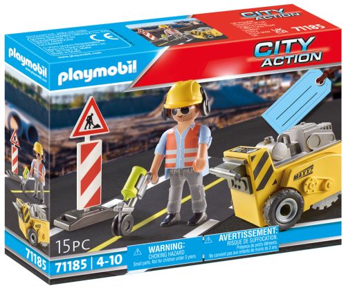 PLAYMOBIL City Action 71185 Set cadeau Ouvrier avec scie de sol