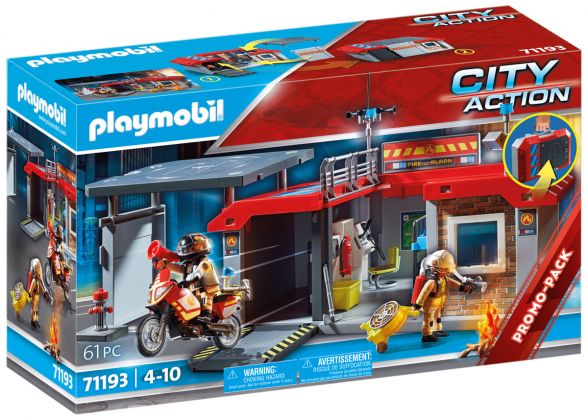 PLAYMOBIL City Action 71193 Caserne de pompiers transportable - Promo Pack