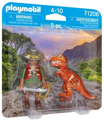 PLAYMOBIL Dinos 71206 Duo Aventurier et tyrannosaure