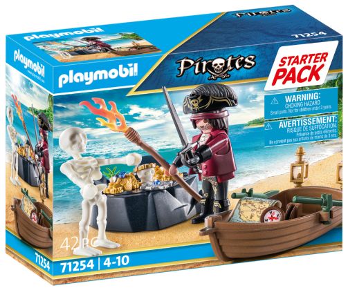 PLAYMOBIL Pirates 71254 Pirate et barque - Starter Pack