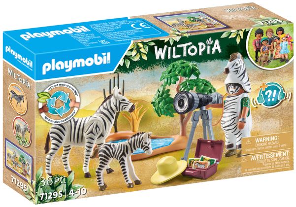 PLAYMOBIL Wiltopia 71295 Photographe avec déguisement et zèbres