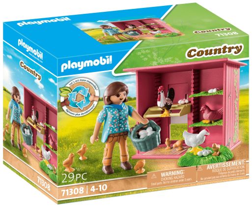 PLAYMOBIL Country 71308 Agricultrice et poulailler