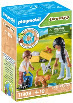 PLAYMOBIL Country 71309 Famille de chats avec femme et enfant