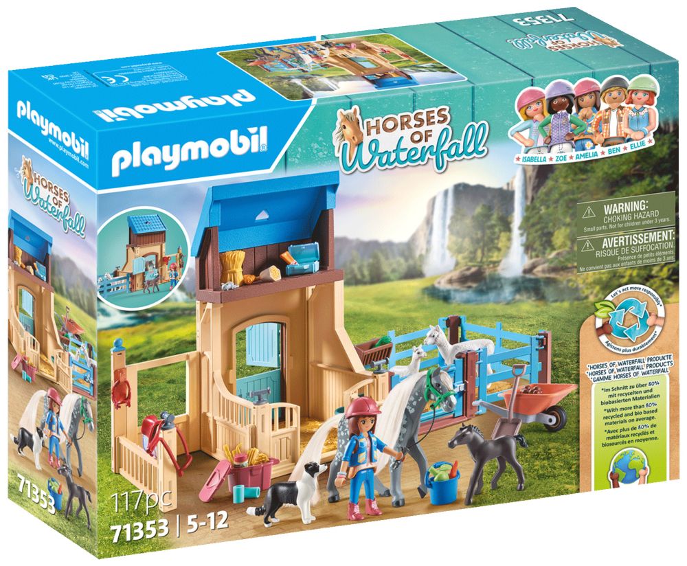 Playmobil Chevaux de Cascade - Amelia & Whisper av. Box à chevaux 