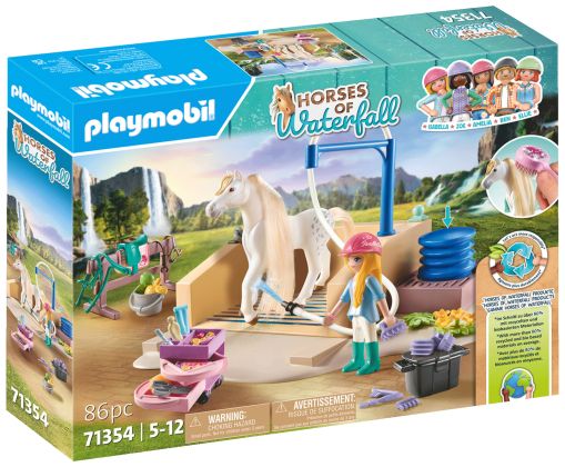 PLAYMOBIL Horses of Waterfall 71354 Isabella & Lioness avec aire de lavage pour chevaux