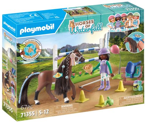 PLAYMOBIL Horses of Waterfall 71355 Zoe & Blaze avec parcours d'obstacles