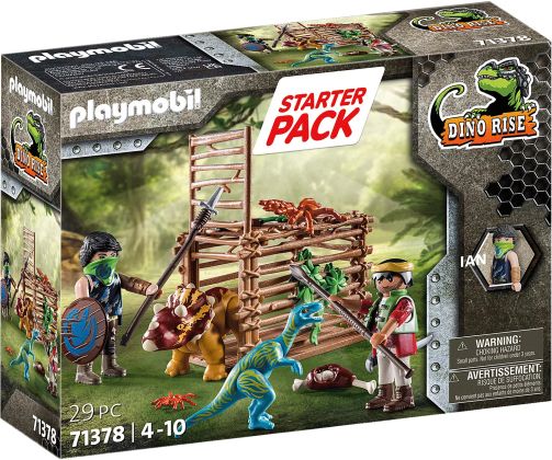 PLAYMOBIL Dino Rise 71378 Starter Pack Explorateurs et bébé Tricératops