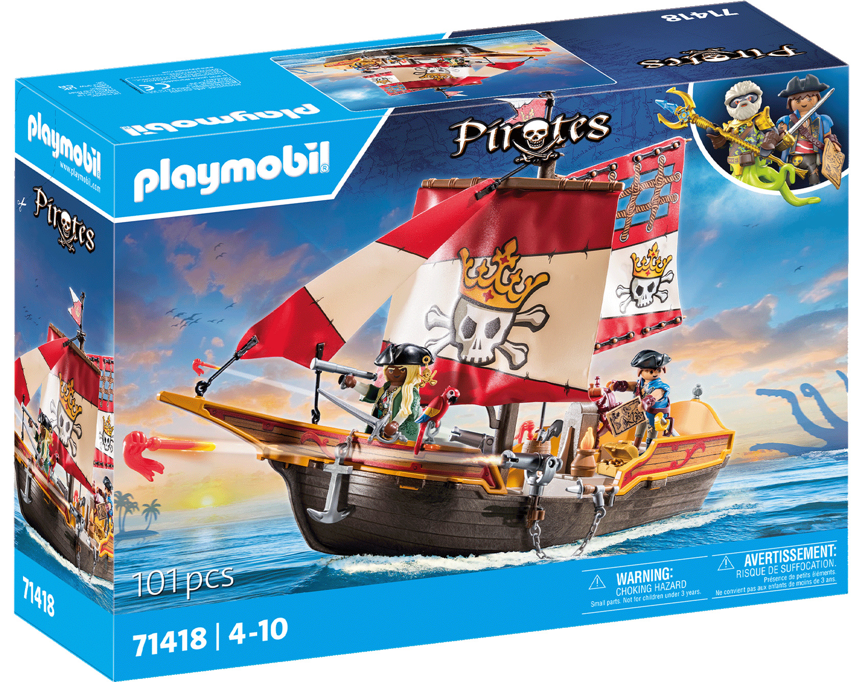 Playmobil Pirates 71418 pas cher, Chaloupe des pirates