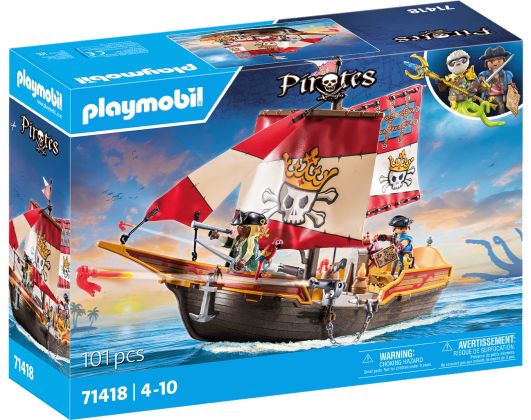 PLAYMOBIL Pirates 71418 Chaloupe des pirates