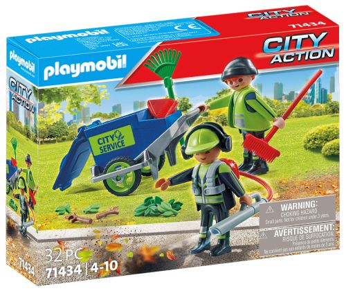 PLAYMOBIL City Action 71434 Agents d'entretien voirie avec équipement