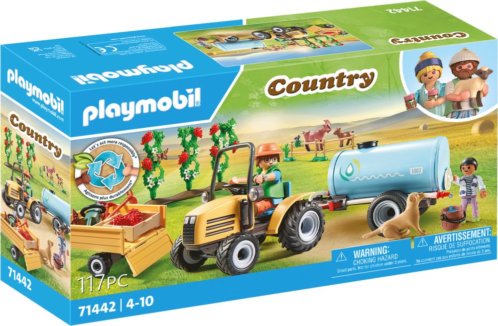 Playmobil Country 71442 pas cher, Fermier avec tracteur et citerne