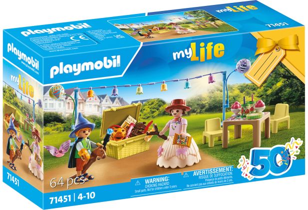 PLAYMOBIL My Life 71451 Enfants avec décorations de fête (Spécial 50 ans)