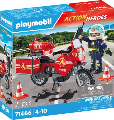 PLAYMOBIL Action Heroes 71466 Pompier et moto