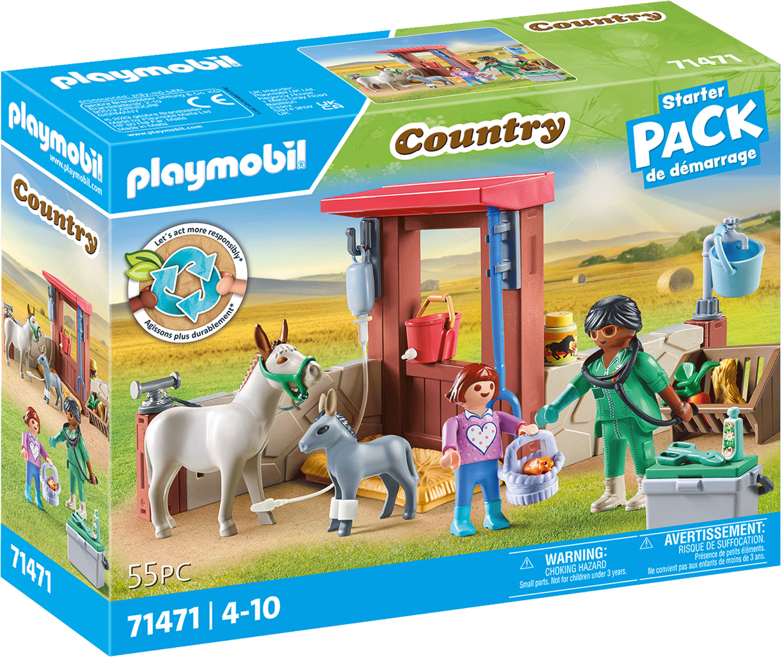 Playmobil Country 71471 pas cher, Vétérinaire avec animaux de la